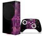 WraptorSkinz Skin Wrap compatible with the 2020 XBOX Series S Console and Controller Flaming Fire Skull Hot Pink Fuchsia (XBOX NOT INCLUDED)