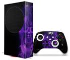 WraptorSkinz Skin Wrap compatible with the 2020 XBOX Series S Console and Controller Flaming Fire Skull Purple (XBOX NOT INCLUDED)