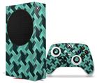 WraptorSkinz Skin Wrap compatible with the 2020 XBOX Series S Console and Controller Retro Houndstooth Seafoam Green (XBOX NOT INCLUDED)