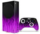 WraptorSkinz Skin Wrap compatible with the 2020 XBOX Series S Console and Controller Fire Purple (XBOX NOT INCLUDED)