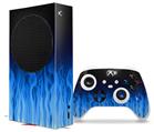 WraptorSkinz Skin Wrap compatible with the 2020 XBOX Series S Console and Controller Fire Blue (XBOX NOT INCLUDED)