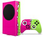 WraptorSkinz Skin Wrap compatible with the 2020 XBOX Series S Console and Controller Ripped Colors Hot Pink Neon Green (XBOX NOT INCLUDED)