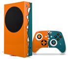 WraptorSkinz Skin Wrap compatible with the 2020 XBOX Series S Console and Controller Ripped Colors Orange Seafoam Green (XBOX NOT INCLUDED)