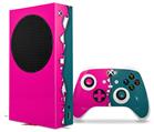 WraptorSkinz Skin Wrap compatible with the 2020 XBOX Series S Console and Controller Ripped Colors Hot Pink Seafoam Green (XBOX NOT INCLUDED)