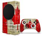 WraptorSkinz Skin Wrap compatible with the 2020 XBOX Series S Console and Controller Painted Faded and Cracked Canadian Canada Flag (XBOX NOT INCLUDED)