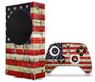 WraptorSkinz Skin Wrap compatible with the 2020 XBOX Series S Console and Controller Painted Faded and Cracked USA American Flag (XBOX NOT INCLUDED)