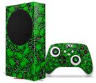 WraptorSkinz Skin Wrap compatible with the 2020 XBOX Series S Console and Controller Scattered Skulls Green (XBOX NOT INCLUDED)