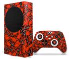 WraptorSkinz Skin Wrap compatible with the 2020 XBOX Series S Console and Controller Scattered Skulls Red (XBOX NOT INCLUDED)