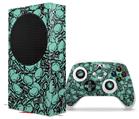 WraptorSkinz Skin Wrap compatible with the 2020 XBOX Series S Console and Controller Scattered Skulls Seafoam Green (XBOX NOT INCLUDED)