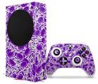 WraptorSkinz Skin Wrap compatible with the 2020 XBOX Series S Console and Controller Scattered Skulls Purple (XBOX NOT INCLUDED)