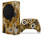 WraptorSkinz Skin Wrap compatible with the 2020 XBOX Series S Console and Controller HEX Mesh Camo 01 Orange (XBOX NOT INCLUDED)