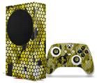 WraptorSkinz Skin Wrap compatible with the 2020 XBOX Series S Console and Controller HEX Mesh Camo 01 Yellow (XBOX NOT INCLUDED)