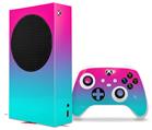 WraptorSkinz Skin Wrap compatible with the 2020 XBOX Series S Console and Controller Smooth Fades Neon Teal Hot Pink (XBOX NOT INCLUDED)