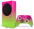 WraptorSkinz Skin Wrap compatible with the 2020 XBOX Series S Console and Controller Smooth Fades Neon Green Hot Pink (XBOX NOT INCLUDED)
