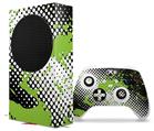 WraptorSkinz Skin Wrap compatible with the 2020 XBOX Series S Console and Controller Halftone Splatter Green White (XBOX NOT INCLUDED)