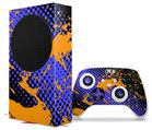 WraptorSkinz Skin Wrap compatible with the 2020 XBOX Series S Console and Controller Halftone Splatter Orange Blue (XBOX NOT INCLUDED)
