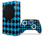 WraptorSkinz Skin Wrap compatible with the 2020 XBOX Series S Console and Controller Houndstooth Blue Neon on Black (XBOX NOT INCLUDED)