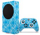 WraptorSkinz Skin Wrap compatible with the 2020 XBOX Series S Console and Controller Wavey Neon Blue (XBOX NOT INCLUDED)