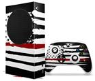 WraptorSkinz Skin Wrap compatible with the 2020 XBOX Series S Console and Controller Brushed USA American Flag Red Line (XBOX NOT INCLUDED)