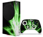 WraptorSkinz Skin Wrap compatible with the 2020 XBOX Series S Console and Controller Lightning Green (XBOX NOT INCLUDED)