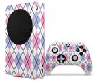 WraptorSkinz Skin Wrap compatible with the 2020 XBOX Series S Console and Controller Argyle Pink and Blue (XBOX NOT INCLUDED)