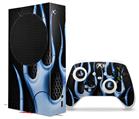 WraptorSkinz Skin Wrap compatible with the 2020 XBOX Series S Console and Controller Metal Flames Blue (XBOX NOT INCLUDED)