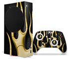 WraptorSkinz Skin Wrap compatible with the 2020 XBOX Series S Console and Controller Metal Flames Yellow (XBOX NOT INCLUDED)