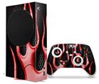 WraptorSkinz Skin Wrap compatible with the 2020 XBOX Series S Console and Controller Metal Flames Red (XBOX NOT INCLUDED)
