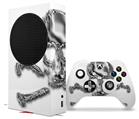 WraptorSkinz Skin Wrap compatible with the 2020 XBOX Series S Console and Controller Chrome Skull on White (XBOX NOT INCLUDED)
