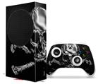 WraptorSkinz Skin Wrap compatible with the 2020 XBOX Series S Console and Controller Chrome Skull on Black (XBOX NOT INCLUDED)