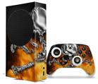 WraptorSkinz Skin Wrap compatible with the 2020 XBOX Series S Console and Controller Chrome Skull on Fire (XBOX NOT INCLUDED)