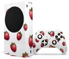 WraptorSkinz Skin Wrap compatible with the 2020 XBOX Series S Console and Controller Strawberries on White (XBOX NOT INCLUDED)
