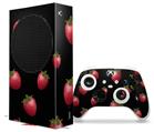 WraptorSkinz Skin Wrap compatible with the 2020 XBOX Series S Console and Controller Strawberries on Black (XBOX NOT INCLUDED)