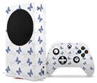 WraptorSkinz Skin Wrap compatible with the 2020 XBOX Series S Console and Controller Pastel Butterflies Blue on White (XBOX NOT INCLUDED)