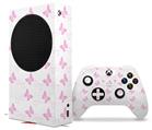 WraptorSkinz Skin Wrap compatible with the 2020 XBOX Series S Console and Controller Pastel Butterflies Pink on White (XBOX NOT INCLUDED)