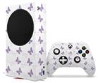 WraptorSkinz Skin Wrap compatible with the 2020 XBOX Series S Console and Controller Pastel Butterflies Purple on White (XBOX NOT INCLUDED)