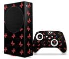 WraptorSkinz Skin Wrap compatible with the 2020 XBOX Series S Console and Controller Pastel Butterflies Red on Black (XBOX NOT INCLUDED)