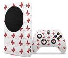 WraptorSkinz Skin Wrap compatible with the 2020 XBOX Series S Console and Controller Pastel Butterflies Red on White (XBOX NOT INCLUDED)