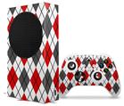 WraptorSkinz Skin Wrap compatible with the 2020 XBOX Series S Console and Controller Argyle Red and Gray (XBOX NOT INCLUDED)