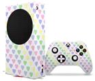 WraptorSkinz Skin Wrap compatible with the 2020 XBOX Series S Console and Controller Pastel Hearts on White (XBOX NOT INCLUDED)