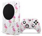 WraptorSkinz Skin Wrap compatible with the 2020 XBOX Series S Console and Controller Flamingos on White (XBOX NOT INCLUDED)