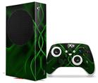 WraptorSkinz Skin Wrap compatible with the 2020 XBOX Series S Console and Controller Abstract 01 Green (XBOX NOT INCLUDED)