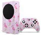 WraptorSkinz Skin Wrap compatible with the 2020 XBOX Series S Console and Controller Flamingos on Pink (XBOX NOT INCLUDED)