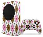 WraptorSkinz Skin Wrap compatible with the 2020 XBOX Series S Console and Controller Argyle Pink and Brown (XBOX NOT INCLUDED)