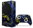 WraptorSkinz Skin Wrap compatible with the 2020 XBOX Series S Console and Controller Twisted Garden Blue and Yellow (XBOX NOT INCLUDED)
