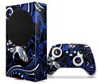 WraptorSkinz Skin Wrap compatible with the 2020 XBOX Series S Console and Controller Twisted Garden Blue and White (XBOX NOT INCLUDED)