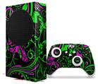WraptorSkinz Skin Wrap compatible with the 2020 XBOX Series S Console and Controller Twisted Garden Green and Hot Pink (XBOX NOT INCLUDED)