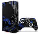 WraptorSkinz Skin Wrap compatible with the 2020 XBOX Series S Console and Controller Twisted Garden Gray and Blue (XBOX NOT INCLUDED)