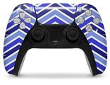 WraptorSkinz Skin Wrap compatible with the Sony PS5 DualSense Controller Zig Zag Blues (CONTROLLER NOT INCLUDED)