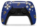WraptorSkinz Skin Wrap compatible with the Sony PS5 DualSense Controller Anchors Away Blue (CONTROLLER NOT INCLUDED)